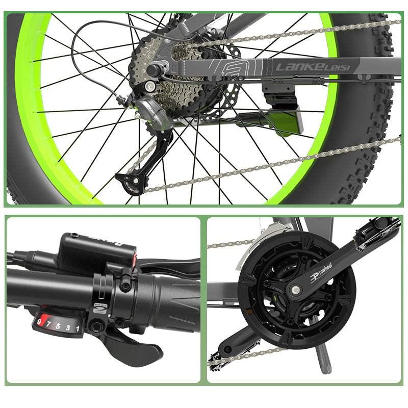 Lankeleisi XT750 Plus 1000W 26" Fat Bike Dual Crown Fork Foldable E-Moutain Bike 17.5Ah 25 Mph 75 Miles - Buybestgear UK