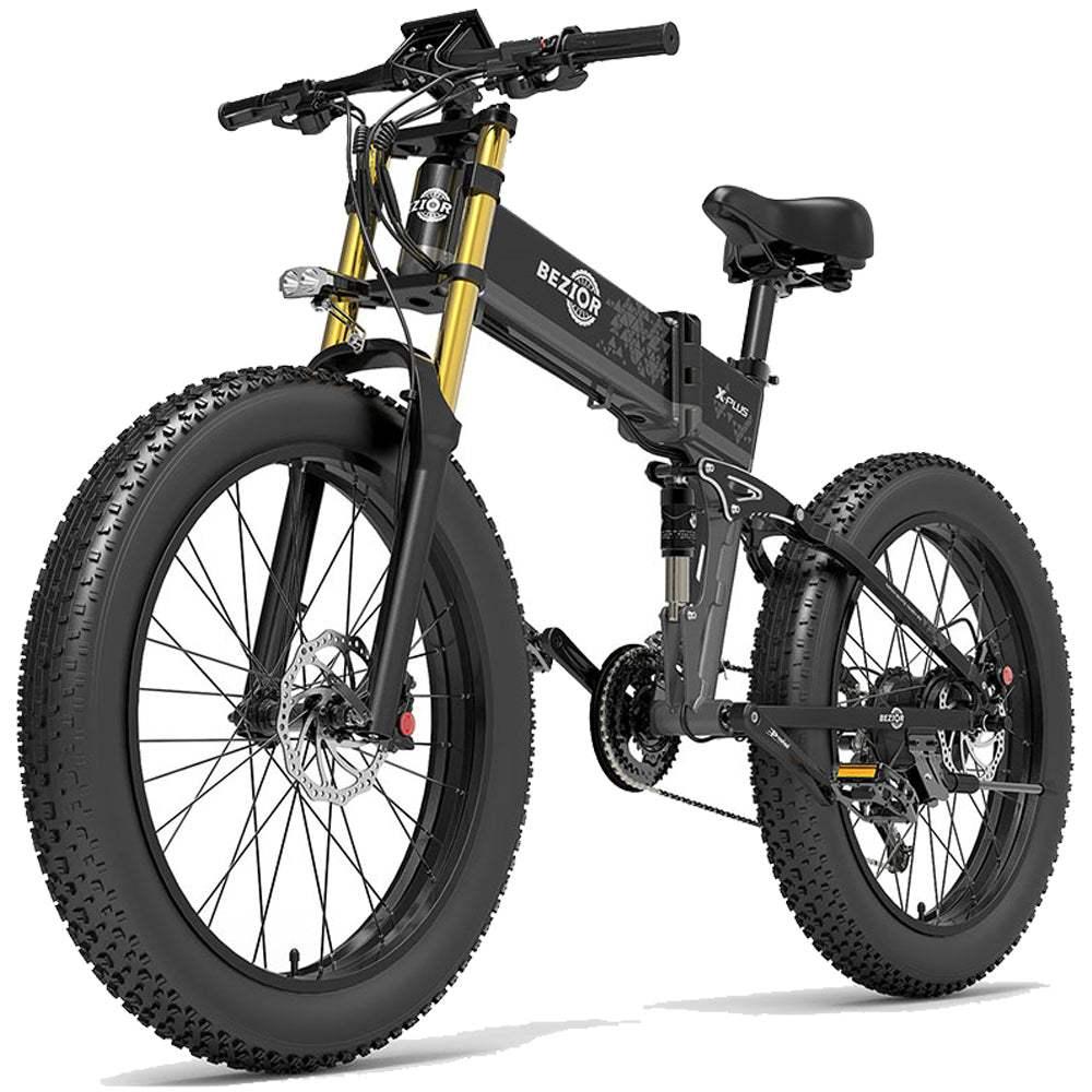 Bezior X Plus 1500W 26" Fat Bike Foldable E-Mountain Bike 17.5Ah 18.5 Mph 80 Miles - Buybestgear UK