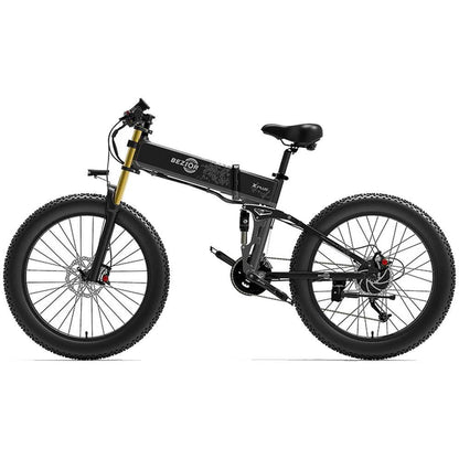 Bezior X Plus 1500W 26" Fat Bike Foldable E-Mountain Bike 17.5Ah 18.5 Mph 80 Miles - Buybestgear UK