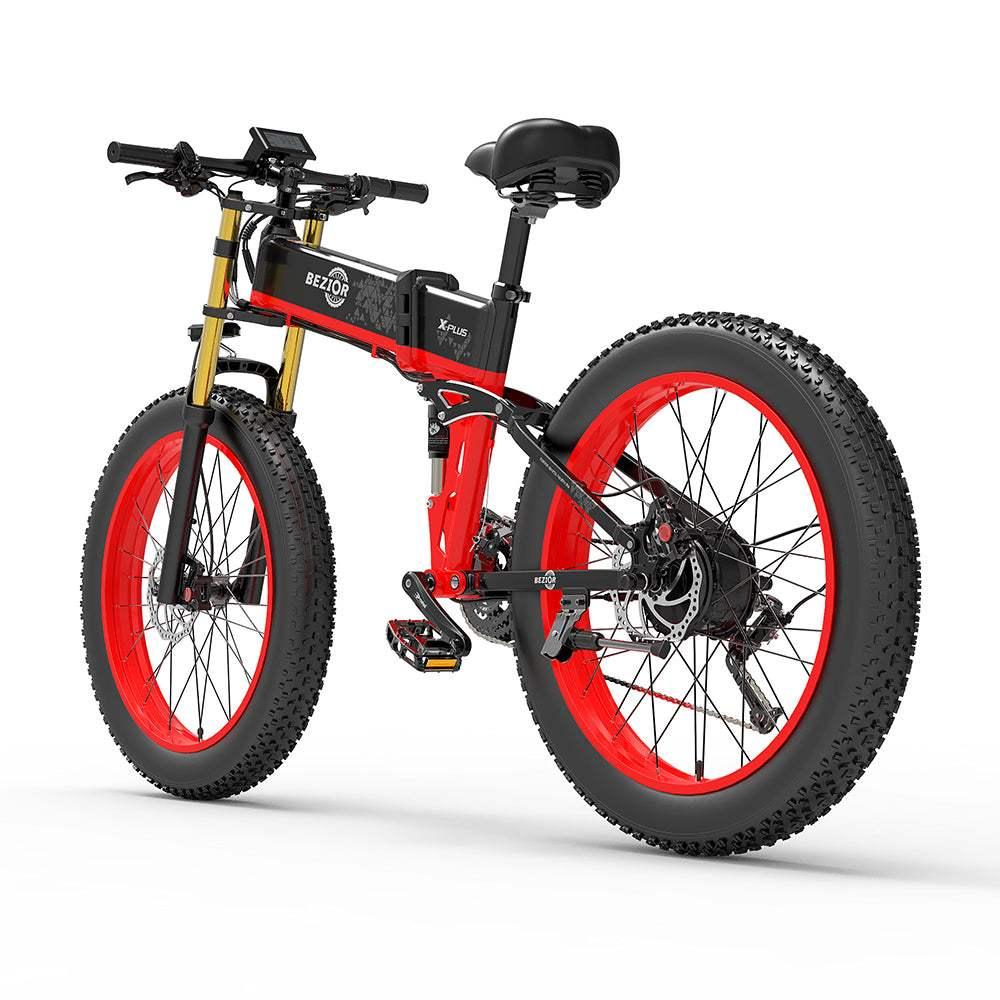 Bezior X Plus 1500W 26" Fat Bike Foldable E-Mountain Bike 17.5Ah 18.5 Mph 80 Miles - Buybestgear UK