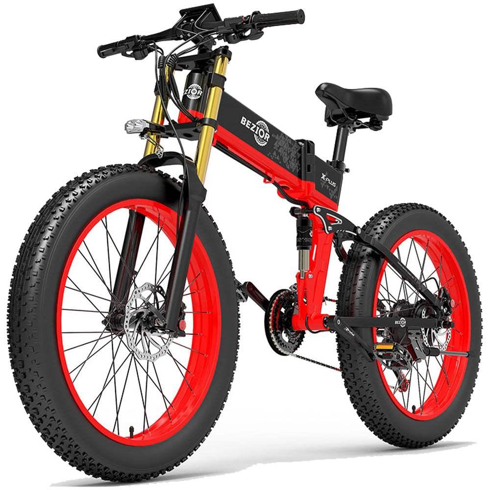 Bezior X Plus 1500W 26" Fat Bike Foldable E-Mountain Bike 17.5Ah 18.5 Mph 80 Miles - Buybestgear UK