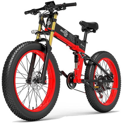 Bezior X Plus 1500W 26" Fat Bike Foldable E-Mountain Bike 17.5Ah 18.5 Mph 80 Miles - Buybestgear UK