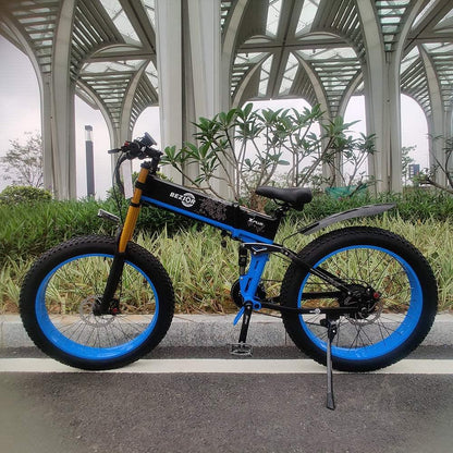 Bezior X Plus 1500W 26" Fat Bike Foldable E-Mountain Bike 17.5Ah 18.5 Mph 80 Miles - Buybestgear UK