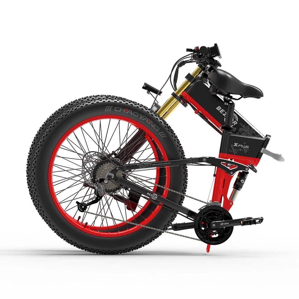 Bezior X Plus 1500W 26" Fat Bike Foldable E-Mountain Bike 17.5Ah 18.5 Mph 80 Miles - Buybestgear UK