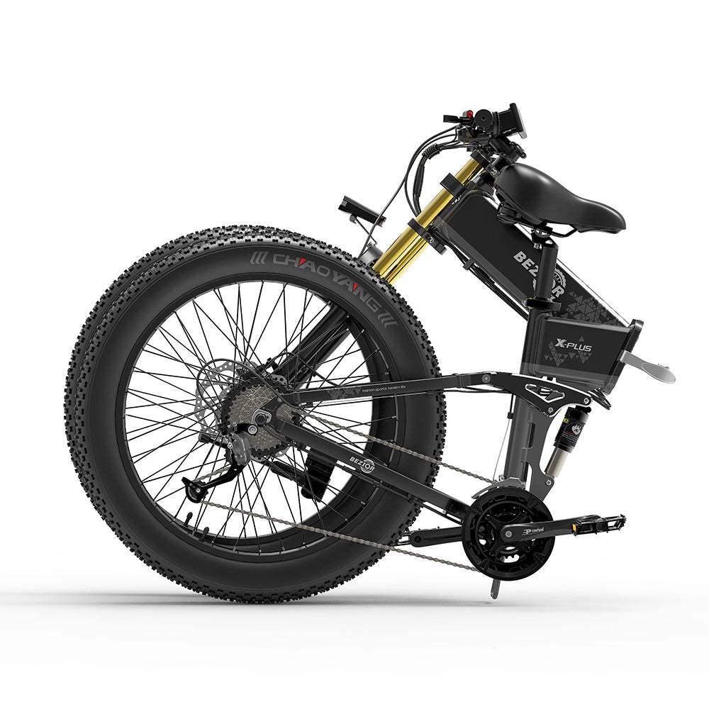Bezior X Plus 1500W 26" Fat Bike Foldable E-Mountain Bike 17.5Ah 18.5 Mph 80 Miles - Buybestgear UK