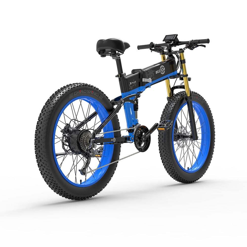 Bezior X Plus 1500W 26" Fat Bike Foldable E-Mountain Bike 17.5Ah 18.5 Mph 80 Miles - Buybestgear UK