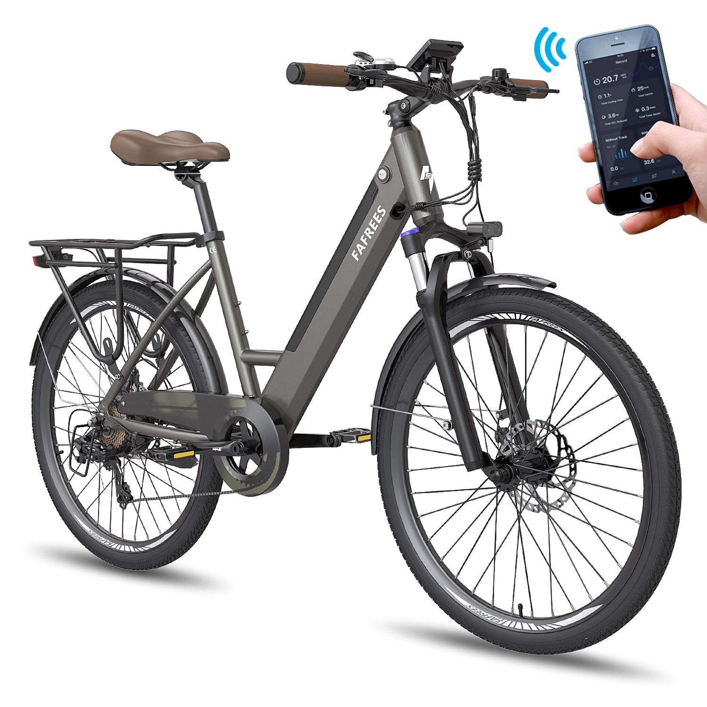 Fafrees F26 Pro 250W 26" Electric Trekking Bike City E-bike 36V 10Ah Battery with APP Support