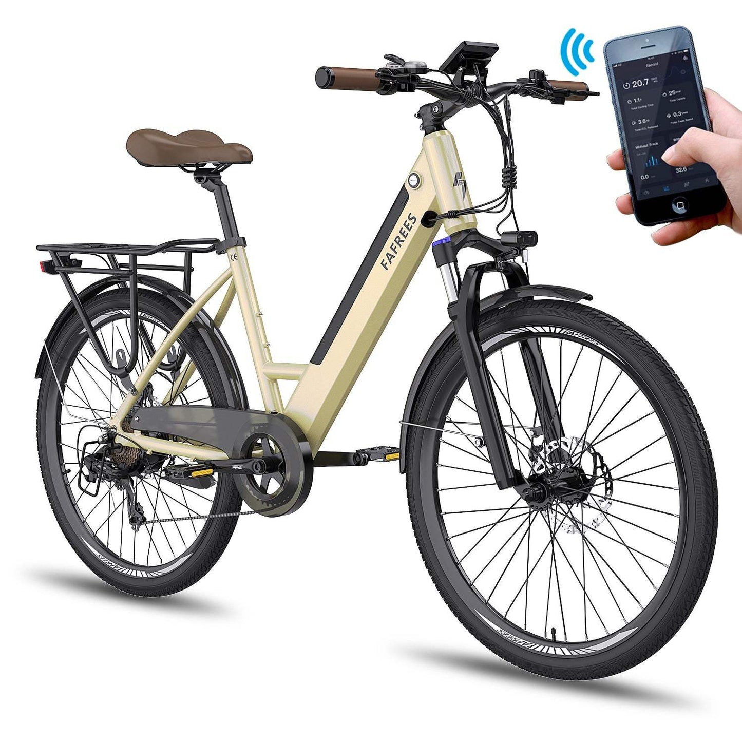 Fafrees F26 Pro 250W 26" Electric Trekking Bike City E-bike 36V 10Ah Battery with APP Support