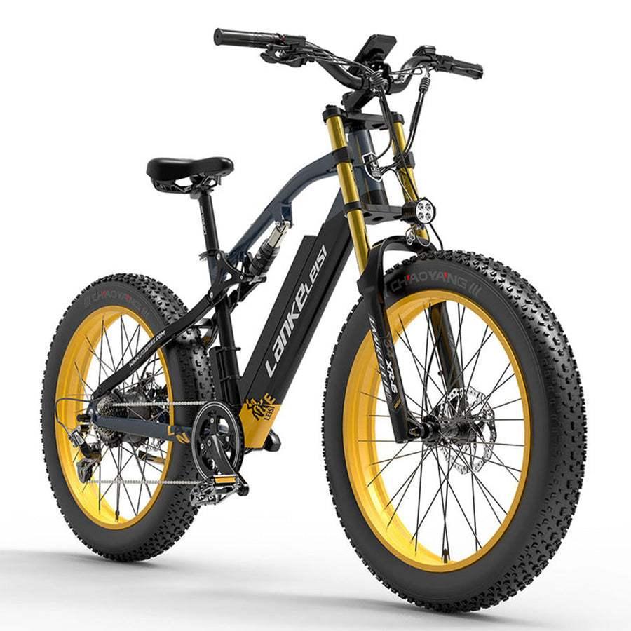 Lankeleisi RV700 1000W 26" Fat Bike Dual Crown Fork E-Mountain Bike 16Ah 18.5 Mph 80 Miles - Buybestgear UK
