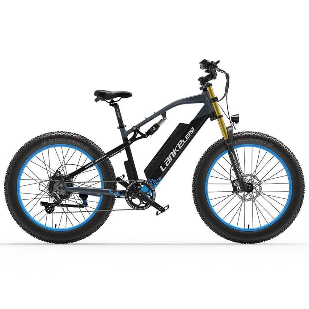 Lankeleisi RV700 1000W 26" Fat Bike Full Suspension E-Mountain Bike 48V 16Ah Battery