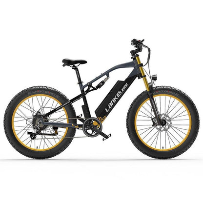 Lankeleisi RV700 1000W 26" Fat Bike Full Suspension E-Mountain Bike 48V 16Ah Battery