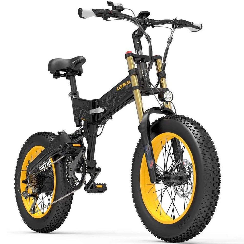 Lankeleisi X3000 Plus 1000W 20" Fat Bike Dual Crown Fork Foldable E-Mountain Bike 17.5Ah 25 Mph 80 Miles - Buybestgear UK