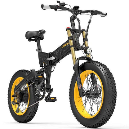 Lankeleisi X3000 Plus 1000W 20" Fat Bike Dual Crown Fork Foldable E-Mountain Bike 17.5Ah 25 Mph 80 Miles - Buybestgear UK
