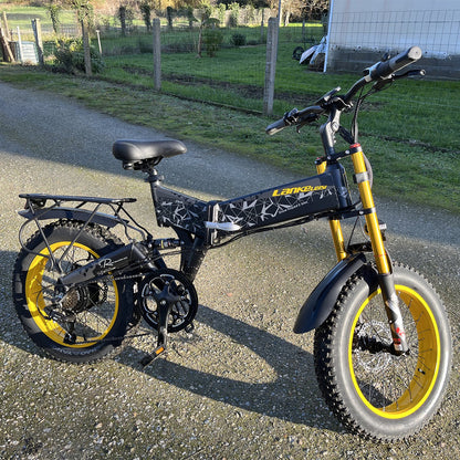 Lankeleisi X3000 Plus 1000W 20" Fat Bike Full Suspension Foldable E-Mountain Bike 48V 17.5Ah Battery with Dual Crown Fork